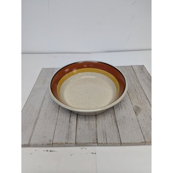 Imperial W. Dalton Stoneware Serving Bowl 8 1/2" Speckled Tangerine Vintage - Picture 1 of 5